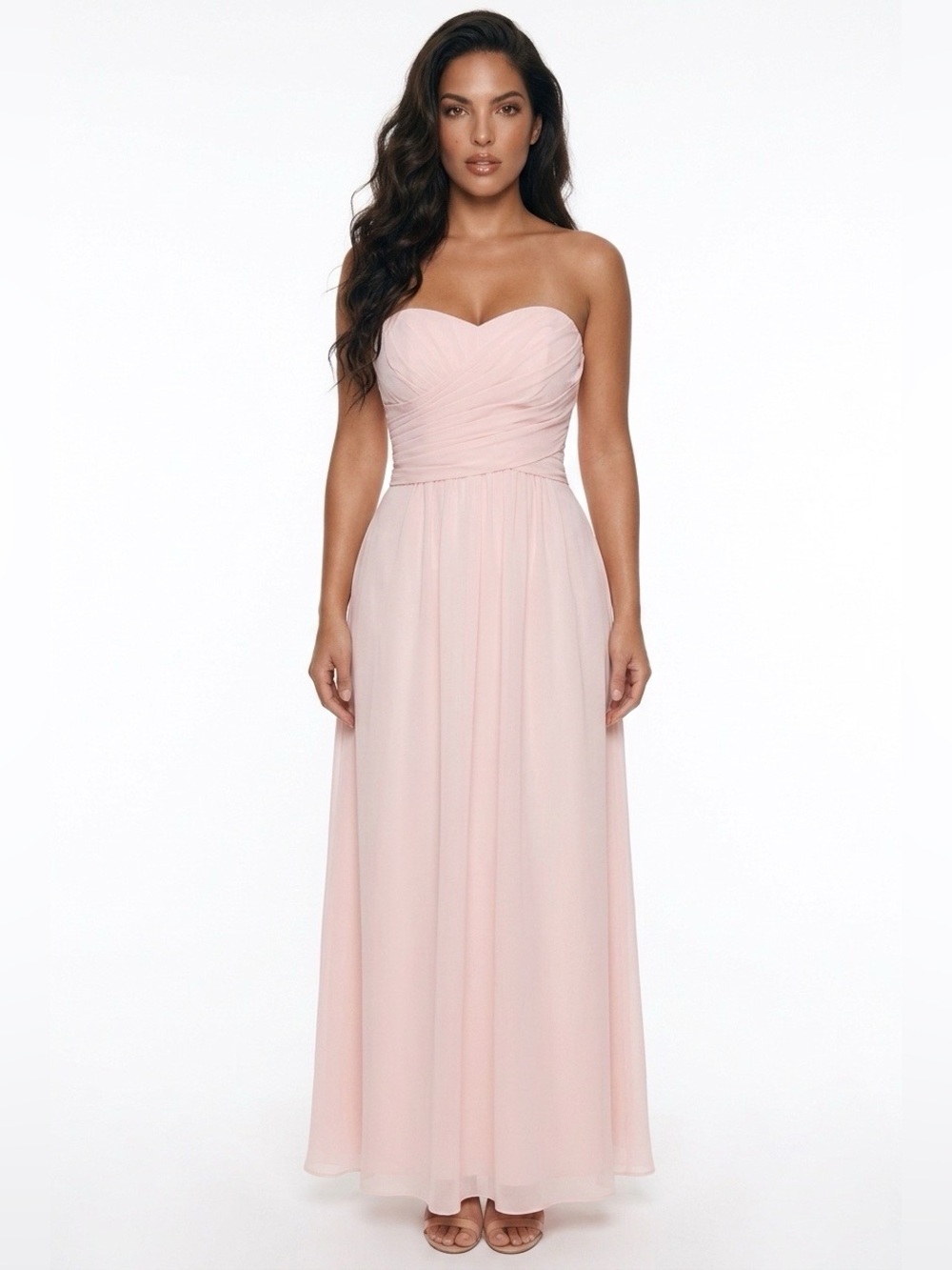 Weddington Way Strapless Sweetheart Blush Pink Evening Dress